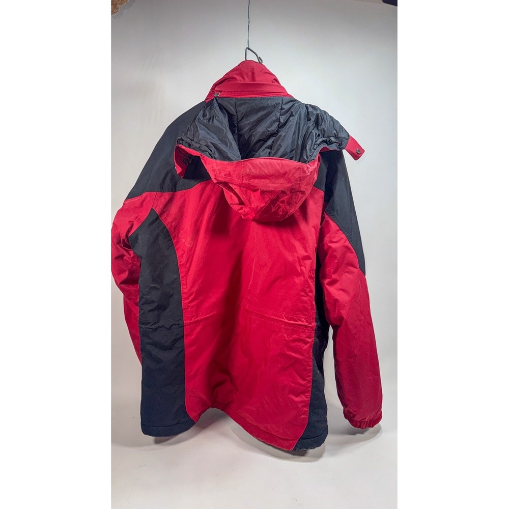 LL Bean Mens XL Red Insulated Ski Jacket Hooded Goggle Pocket Primaloft RN71341 - Picture 3 of 8